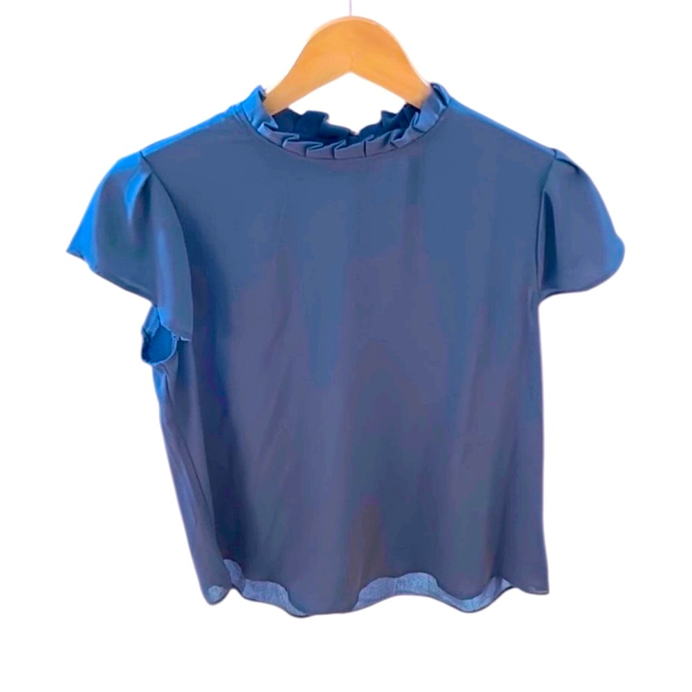 Cap Sleeve Slate Blue Top